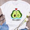 Mulheres Bonito Abacate Casal Amor Desenho Animado Frutas Roupas Estampadas Camiseta Feminina Estampada Top Roupas Doces