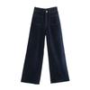 Comércio Exterior Estilo Europeu e Americano Moda Transfronteiriça Versátil Casual Estilo Marinho Bolso Decorado Jeans Solto Reto Calça Casual