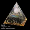 Pirámide de Cristal Natural de 8 cm Decoración Creativa para el Hogar Adorno Artesanal Bola de Cristal Envuelto en Resina Pirámide de Resina