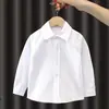 Camisas Blancas Pequeñas, Medianas y Grandes para Hombres y Mujeres, Camisas de Manga Larga para Niños y Niñas de Primaria, Uniformes Escolares, Actuaciones de Primavera, Verano, Otoño e Invierno