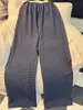 Pantalones de pijama a cuadros altos y en capas para mujer, pantalones finos para caminar, simples, casuales, holgados, usables en exteriores, pantalones de casa extralargos