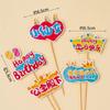Feliz aniversário Colorido Banner Decoração de Bolo de Aniversário Infantil Cartão Coreano Ins Estilo Aniversário Plug-in
