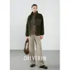 Elegante y Cálida Chaqueta Verde Oscuro de Forro Polar de Partículas con Cuello Alto y Mangas Largas para Mujer, Nuevo Top de Moda Casual para Otoño e Invierno 2026