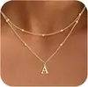 Collar con Colgante de Inicial de 26 Letras Transfronterizo Europeo y Americano de Amazon Exquisito Chapado en Cobre Oro de 14K Personalizado Simple Moda Joyería