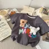 Camiseta de Manga Corta para Niños 2025 Verano Nuevo Top de Muñeca Niños y Niñas Algodón Puro Media Manga Camiseta de Dibujos Animados