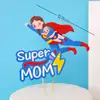 Decoração de Bolo Dia das Mães Flores Bonitas Cartão de Bolo de Aniversário Bandeira de Amor Acrílica Sobremesa de Festa