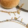 Pulsera Wanxing Europea y Americana Lujo Ligero Sentido de Alta Gama 18K Nicho Acero Inoxidable Joyería Apilada Cadena de Amor Joyería de Acero de Titanio