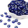 Cuentas de ojo de pez redondas planas de resina de 8 mm con rayas de color ojo de diablo, cuentas sueltas para hacer tú mismo, pulseras, accesorios para el cabello