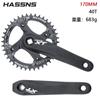 Biela HASSNS XT para bicicleta de montaña, agujero cuadrado, dientes positivos y negativos 104BCD, plato único modificado 9/10/11 velocidades
