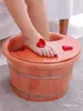 Tina de Pies Burbujeante Cubo de Madera para el Hogar Cubo para Remojar los Pies Cubeta de Madera Aislada Tina de Madera para Pies Cubo de Madera de Roble Tina de Pies Madera Maciza Pantorrilla