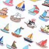 Parche de tela con diseño de insignia de la serie Sailing, con procesamiento creativo de bordado por computadora, para gorras, zapatos y sombreros.