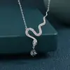 Collar Para Mujer Estilo Ins Nicho Simple Celebridad de Internet Plata S925 Colgante de Serpiente Personalizado Lujo Ligero Moda Cadena de Clavícula de Alta Gama