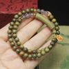 Sândalo verde 6mm pulseira de meia argola de anel duplo pulseira de contas de Buda de seis palavras pulseira de ágata cinza contas de rosário brincar personalidade joias atacado