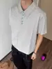 Camiseta Retro Americana Turquesa de Peso Pesado de Manga Corta para Hombre 2026 Verano Estilo Clean Fit Camisa Polo Fresca de Media Manga Pícaro