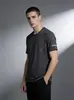 Camiseta Masculina de Manga Curta Fina para Exportação de Verão, Roupas Refrescantes de Seda de Gelo de Secagem Rápida, Camiseta Masculina de Manga Curta Tendência de Venda Quente Transfronteiriça
