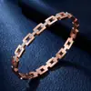 Nuevo Elegante Pulsera Cuadrada de Acero de Titanio para Mujer con Pedrería, Pulsera con Cierre de Moda, Joyería Transfronteriza, Lujo Ligero, Estilo Trendy Ins