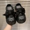 Zuecos para Mujer para Uso en Exteriores, Nuevo Estilo Verano 2025, Lindos y Transpirables, con una Sensación de Amortiguación Suave, Medias Pantuflas Cerradas con Lazo