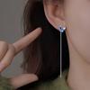 Selección de Arte Pendientes Pequeños y Lindos de Alas de Insecto Cadena para la Oreja para Mujer Diseño con Sentido del Estilo Circonita Azul Blanco Mariposa Línea para la Oreja