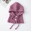 Novo Estilo Chapéu Balaclava de Fio de Laço e Cachecol de Pescoço Tudo-em-Um Feminino Outono e Inverno Lã Mesclada Tricotado Quente Chapéu para Frio