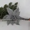 Ventas directas del fabricante: Flores navideñas transfronterizas, flores artificiales, flores de terciopelo, adornos para árbol de Navidad, accesorios para corona de vid, decoraciones