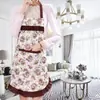 Avental de renda floral rosa de fábrica Cozinha casa evento feliz Estilo coreano fofo gola halter moda cintura de restaurante