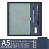 Conjunto de Caixa de Presente com Logotipo Personalizado para Caderno Caderno de Alta Qualidade com Fivela em Forma de U A5 Livro de Registro para Reuniões de Trabalho