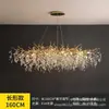 Lámpara de araña de cristal de alta gama, nueva lámpara de sala de estar estilo francés, diseño de rama de árbol estilo americano, lámpara colgante de cristal de lujo ligero italiano para dormitorio y comedor