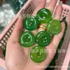 Pendente de Buda Guanyin de Calcedônia Verde Tipo Gelo Atacado, Fivela da Paz em Forma de Folha de Ágata Verde Claro, Colar de Jade, Joias com Pingente de Jade