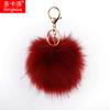 Llavero de Pompones de Primavera de Peluche de Piel Nueva de Zorro Colgante de Piel Pompon Colgante para Bolso Accesorio para Teléfono Móvil Estilo Oscuro