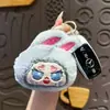 Llavero creativo de peluche con cabeza de animal para niñas, lindo muñeco de conejito de dibujos animados, colgante para bolso de pareja, pequeño regalo