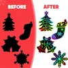 Decoración Navideña Rasca y Gana para Niños Bricolaje Colorido Pintura Papel para Rascar Arte Árbol de Navidad Colgante Hecho a Mano