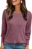 2025 Exportação Europeia e Americana da Amazon Roupas Femininas Simples para o Dia a Dia Blusa de Gola Redonda Manga Longa Feminina