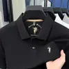 Camiseta de Algodón Puro de Manga Corta para Hombre, Delgada de Verano, Sudadera con Cuello para Jóvenes y Adultos de Mediana Edad, Camisa Polo Bordada para Hombre