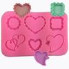 6 moldes de silicone diferentes quadrados, em forma de coração, molde para bolo de açúcar virado à mão, ferramentas de açúcar, ferramentas decorativas