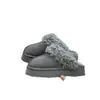 Mollykiki Suela Gruesa Piel Integrada Ligeras Doble Uso Invierno 2025 Nuevo Estilo Forro Polar Cálidas Puntera Cerrada Pantuflas Modernas