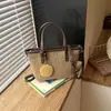 Bolso Grande de Estilo Coreano Transfronterizo para Mujer 2026 Verano Nuevo Bolso Tejido de Nicho Bolso Cubo de Moda para Vacaciones
