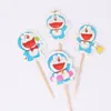 Palito de dente para decoração de bolo de aniversário porta-cartão decoração de festa mesa de sobremesas porta-cartão de dente de duas faces porta-cartão de desenho animado 24 Peças