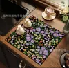 Alfombrilla Absorbente para Encimera de Cocina Estilo Americano Floral, Alfombrilla Drenante de Tierra de Diatomeas para Mesa de Comedor Barra de Cocina, Alfombrilla de Secado Rápido para Cafetera