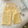 Ropa Infantil 2026 Verano Pantalones Anti-Mosquitos, Pantalones Largos Falsos de Dos Piezas para Niñas, Nuevo Dulce Estilo Delantal con Solapa Trasera con Encaje, Pantalones Largos Casuales de Moda
