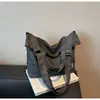Novo Transfronteiriço 2025 Primavera Nova Bolsa Transversal de Tecido Estilo Vintage com Múltiplos Bolsos Bolsa Tote Bolsa de Ombro
