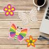 Pintura de Decoración de Mariposa y Flor de Madera Pintura Infantil Pieza de Madera Artesanía de Madera Colgante Pintado Hecho a Mano DIY