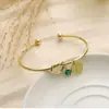 Pulsera de Piedra de Nacimiento de Moda Transfronteriza con 26 Letras Pulsera Versátil Dorada Regalo de Cumpleaños para Mujeres