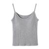 Baishiwang chaleco de tirantes de color sólido con almohadilla en el pecho Otoño Nuevo estilo coreano ropa exterior top sin mangas para mujer
