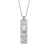 Collar Colgante Cuadrado con Incrustaciones de Diamantes del Zodiaco Doce Constelaciones Estilo Vintage Popular Europeo y Americano para Mujer, Joyería de Acero de Titanio Dorado de 18 Quilates