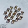 Cuentas de Cristal Natural, Cuentas Sueltas de Cristal de Té, Cuentas de Barril Facetadas Irregulares, Cuentas Individuales para Pulseras DIY, Accesorios de Cinco Elementos de Múltiples Gemas para Mujeres