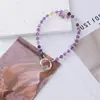 Pingente de Corrente para Celular de Ametista Natural, Moda Nacional, Novo Keychain Quente da Internet, Pingente de Bolsa Atacado