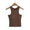FS445-24 Primavera Novo Estilo Europeu e Americano INS Blogger Macio Ombro Estreito Elástico Slim-fit Colete com Almofada no Peito