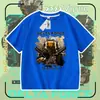 Camiseta Delta Force Weilong Rosa Vermelho Comedor de Ouro Lobo Mercadoria para Meninos, Manga Curta Estudante Caimento Solto Tendência