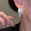 Pendientes de circonita con forma de amor, ligeros, lujosos, con borlas de diamantes, 2023, diseño de nicho femenino de celebridades de Internet, sentido de moda.