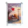 Bandera Decorativa Tema de Amor Transfronterizo Bandera de Jardín para el Día de San Valentín Bandera con Elemento de Corazón Bandera para Diseño de Patio Personalización